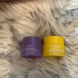Laneige set of two minis sleeping lip mask .10 Oz gummy bear and mango new